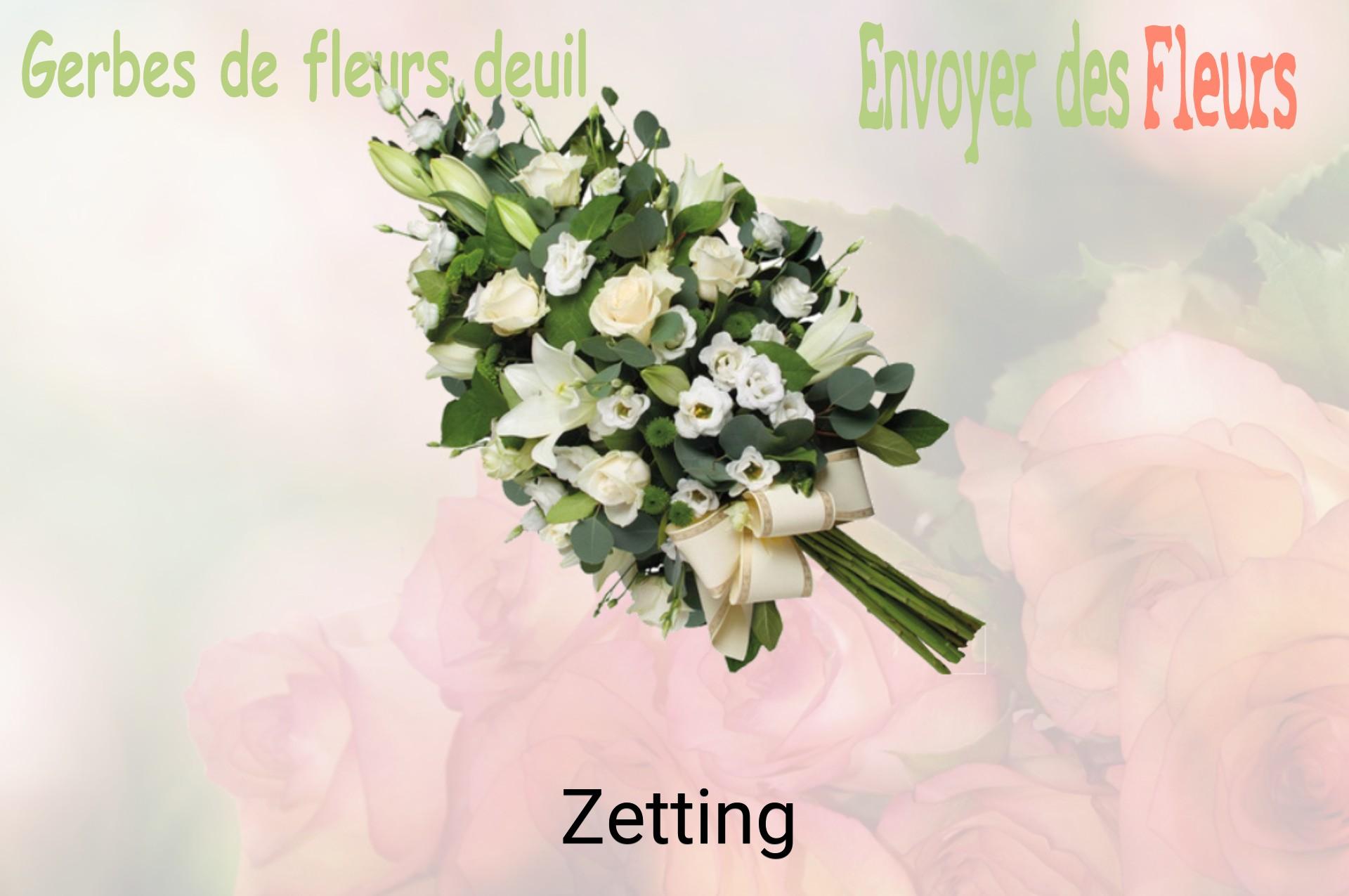 Gerbe de fleurs de deuil livrée à Zetting